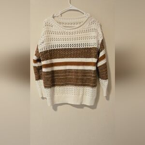 💥💥Striped Knit Sweater in Brown and White 💥 3 For 5$